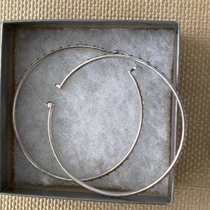 Val Silver Hoop Earrings in Iridescent Crystal.